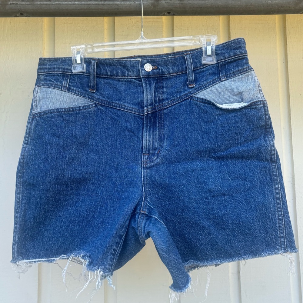 Madewell High Rise Shorts with Western Style Pockets - 31 -Blue
